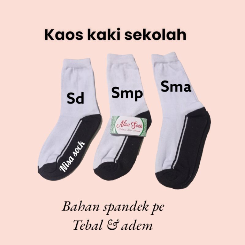 Kaos kaki sekolah premium tebal/kaos kaki sd smp sma katun spandek /kaos kaki smp/kaos kaki sma