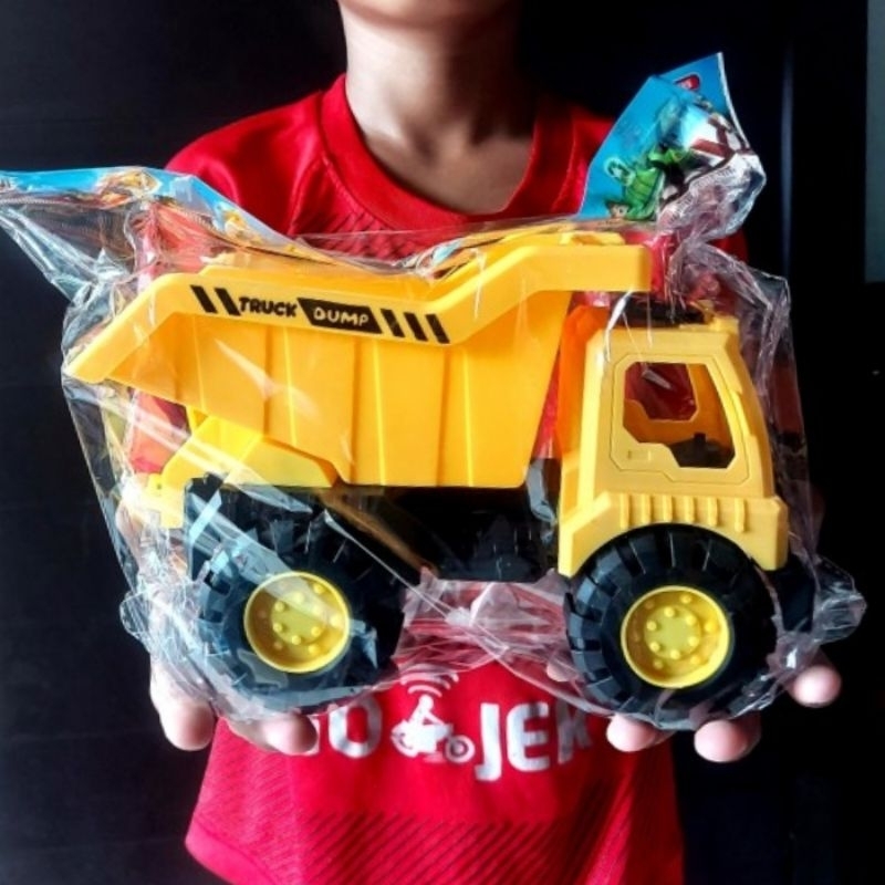 Mainan Dump Truck Tambang Edukasi Miniatur Mobil Mobilan Truk Pasir Tanah Anak Laki Cowok