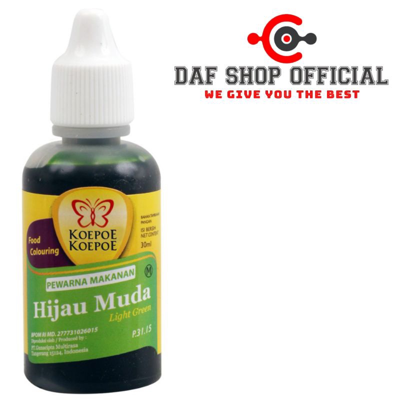 

Pewarna makanan hijau muda koepoe-koepoe 30 ml