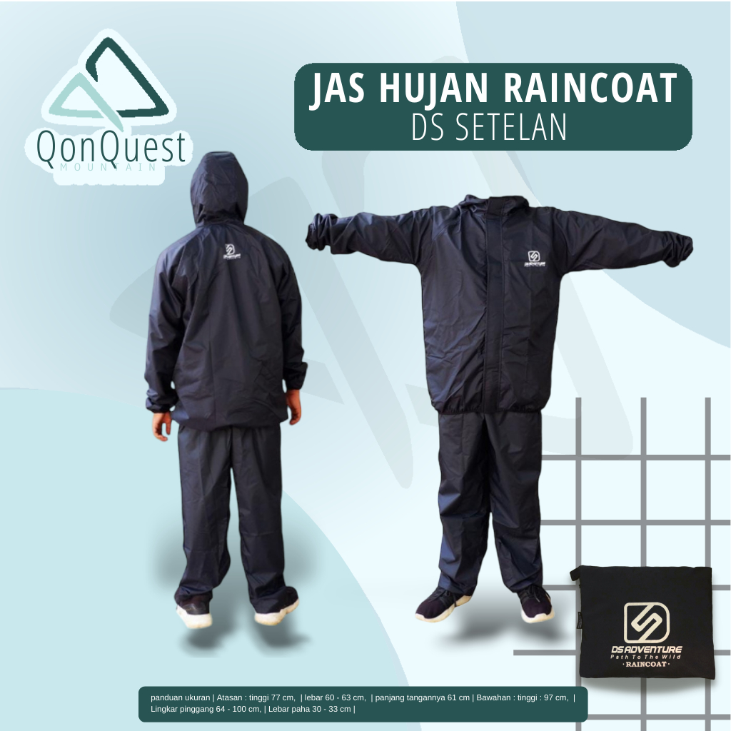Jas hujan Outdoor Raincoat Setelan DS Adventure / jas hujan setelan / jas hujan waterproof
