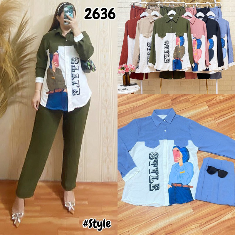 Setcel Panjang Crinkle Airflow Sablon Premium Viral Kekinian Terbaru