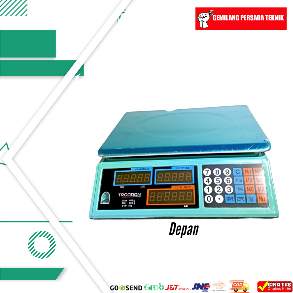 TERLARIS  Timbangan Duduk Digital Troodon 40Kg Timbangan ACS Trodon 40 Kg stenlis DOUBLE DISPLAY TOP