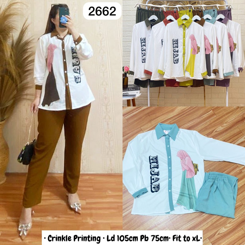 Setcel Crinkle Airflow Sablon Premium Viral Kekinian Terbaru