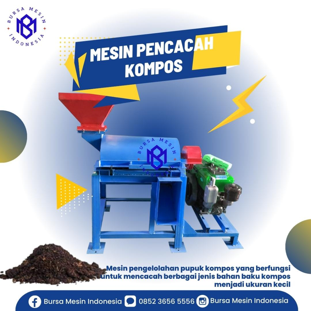 Mesin pencacah Kompos penghancur kompos grinder kompos
