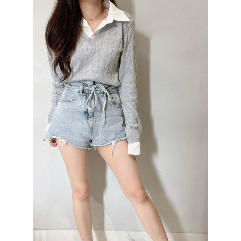 Kode 3064 Ndudshop Hyuna knit shirt Braids 2in1 Knit Blouse