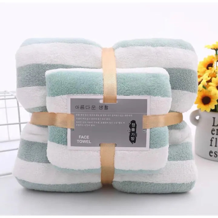 Handuk Mandi Bulu Tebal Lembut Halus Bath Towel Handuk Dewasa Bayi Motif - WHI