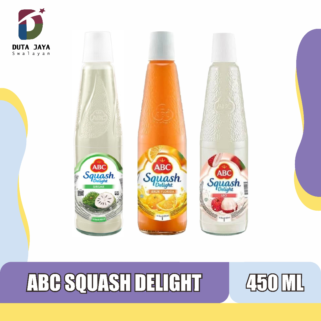 Sirup ABC Squash Syrup Orange, Leci, Sirsak 450 ML
