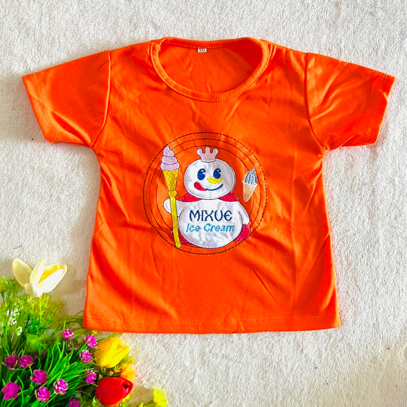 Kaos anak mixue 1 2 3 tahun kaos anak cewek viral terbaru ( kaos mixue )