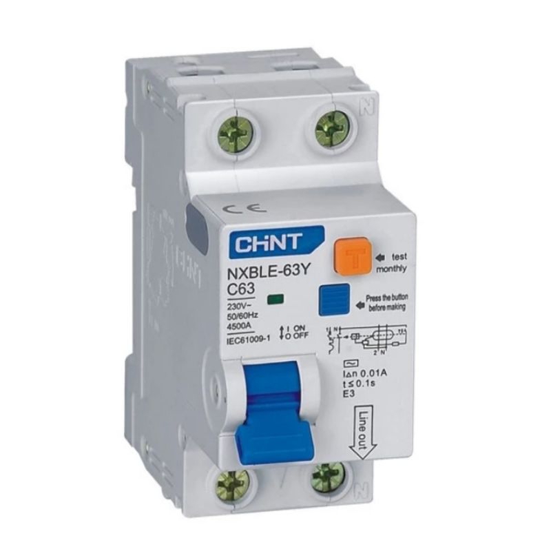 RCBO Chint NXBLE 63 Y - Reasidual Current Operated Circuit 40A-63A