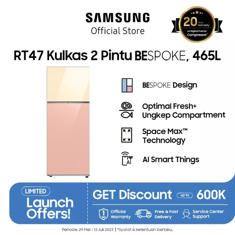 SAMSUNG KULKAS UNGKEP BESPOKE 465L RT47CB66228JSE