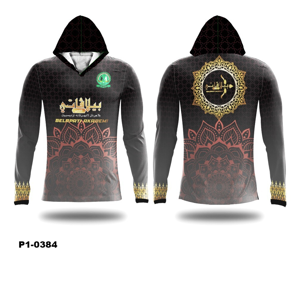 Kaos Jersey Olahraga Panahan Archery Lengan Panjang Tudung Dryfit Full Printing Custom