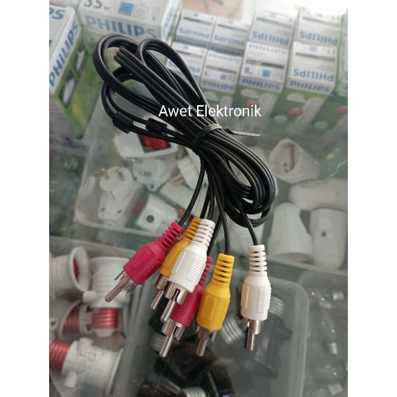 Kabel RCA to RCA Kabel AV TV Recheiver to TV Kabel RCA  3 Jalur Kwalitas Bagus