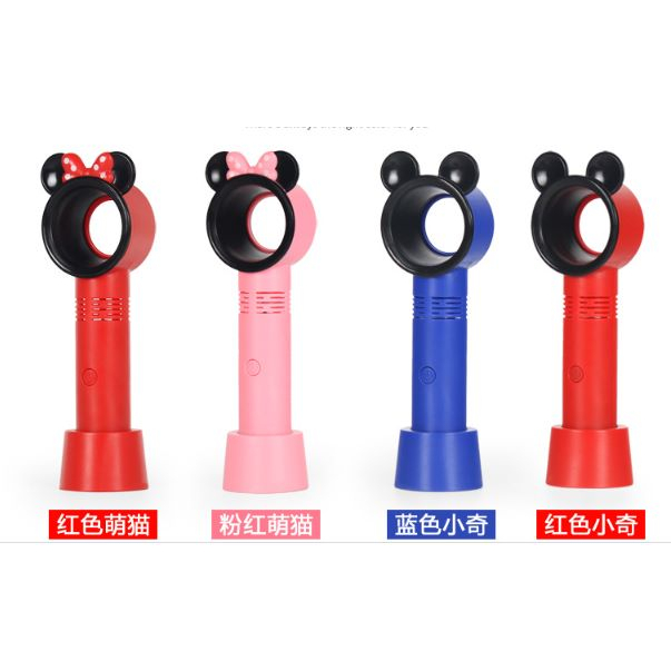 Kipas Angin Tanpa Baling Karakter Mickey Minnie Mouse Kipas Angin Portable bisa Stand