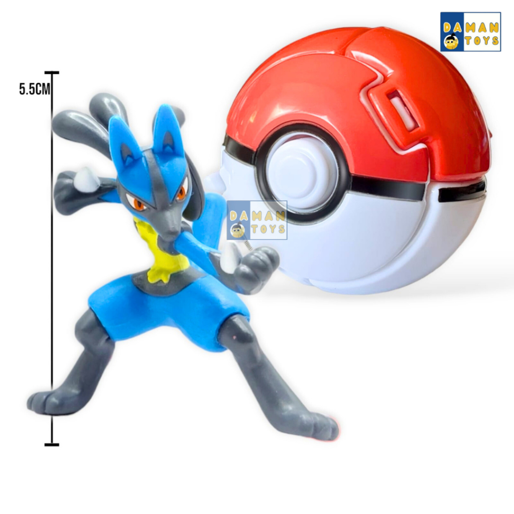 mainan bola pokemon moncolle pokedel z pikachu lucario pokeball