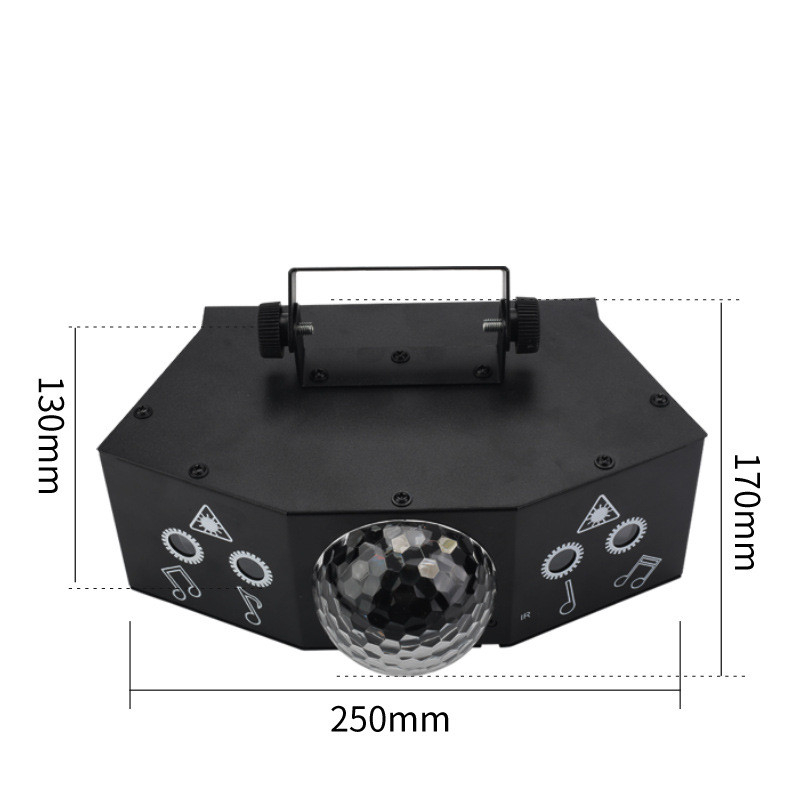 Lampu Proyektor Disco RGB DMX 15W 240V with Remote Control - YF90 - Black