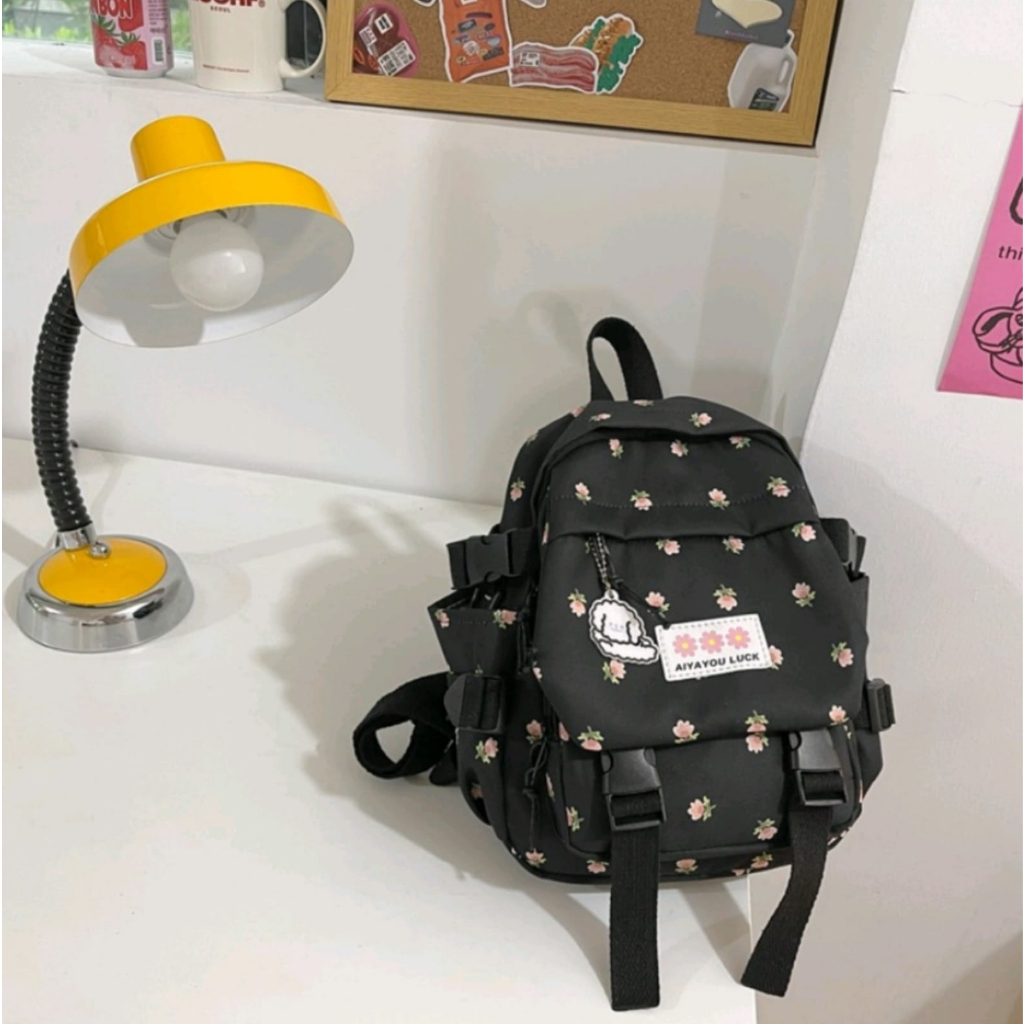 TAS RANSEL MIMI TAS RANSEL SEKOLAH EDISI TERBARU ALA KOREA TAS BUNGA TULIP UNTK ANAK FAUD TK DAN ABG BONUS BONEKA