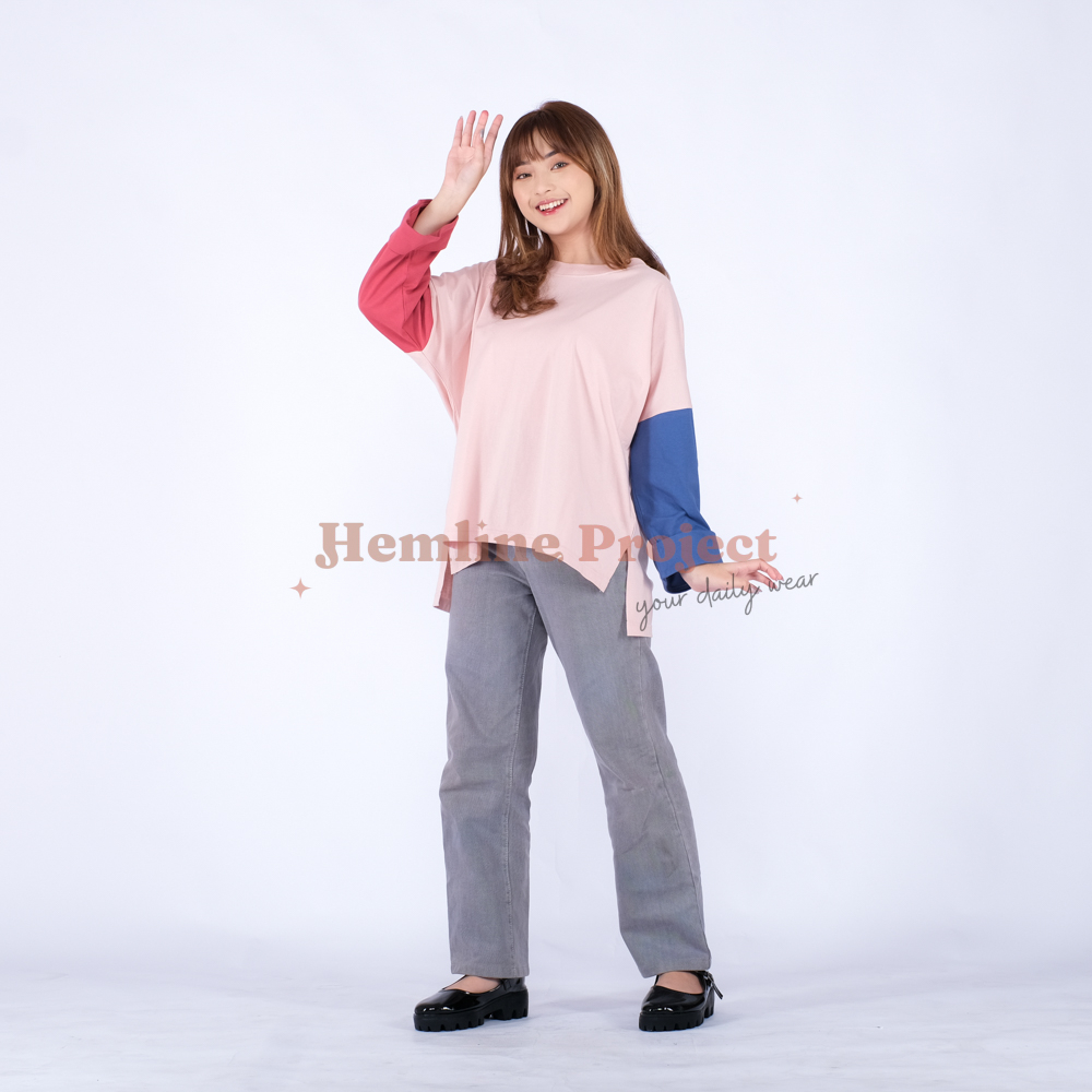 Hayla Oversized Plain - Blush Denim