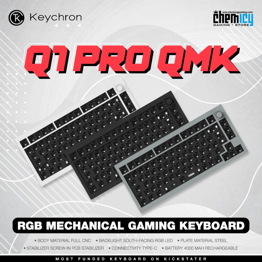 Keychron Q1 Pro QMK Barebone Knob Mechanical Gaming Keyboard