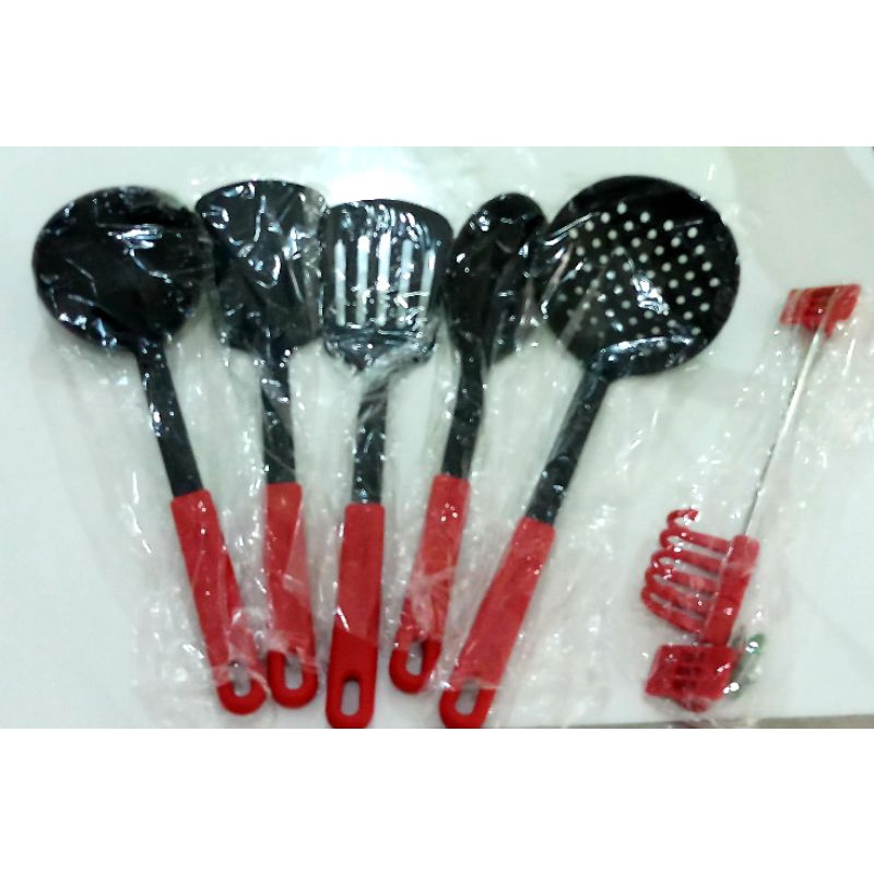 Spatula Nylon 6 PCS With Hanger Kitchen Tools Set NAKAMI Sutil Dapur