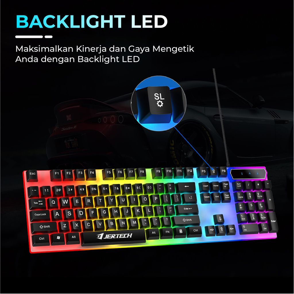 Paket 1 Set Keyboard Mouse Gaming KM170 Full LED Backlight - XOBOX