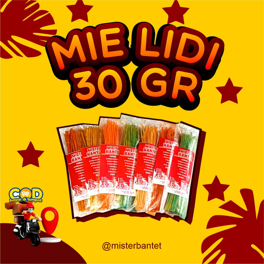 

MIE LIDI MURAH 30gr MISTER BANTET - MIE LIDI ENAK GURIH