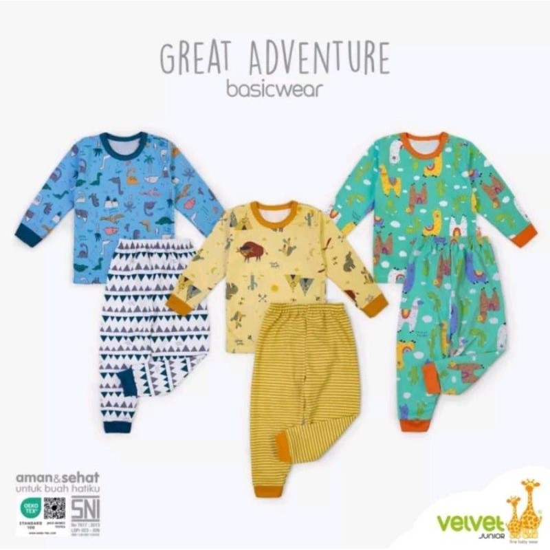 velvet junior 3pcs/velvet junior great adventure/baju anak velvet junior