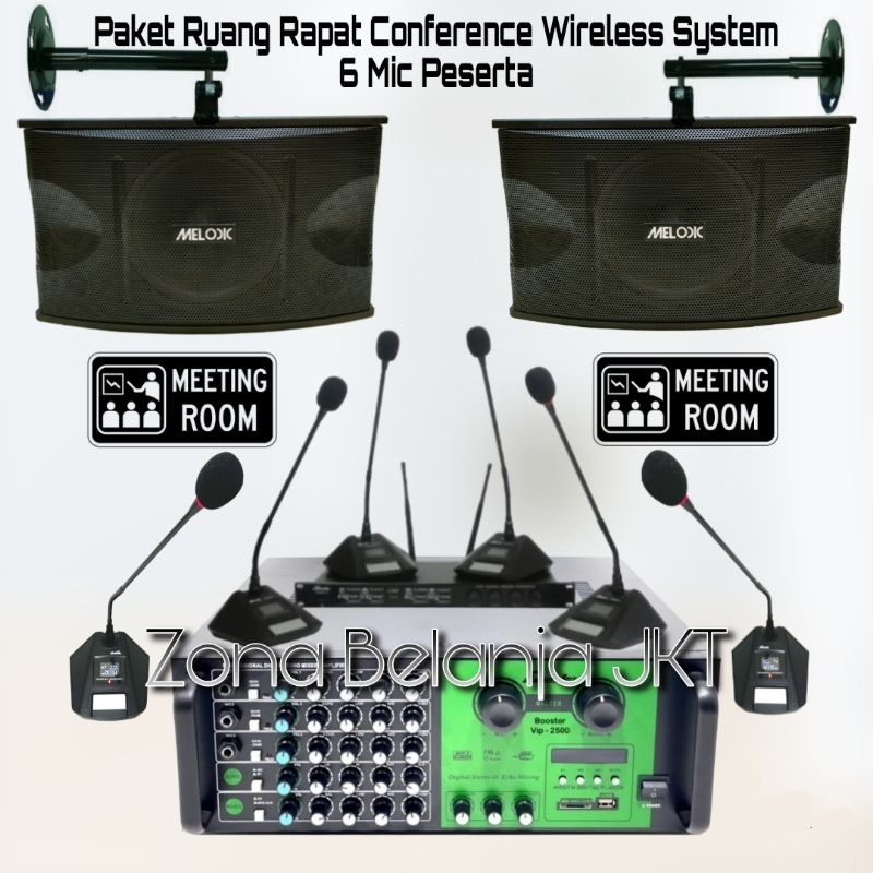 PAKET SOUND SYSTEM.RUANG RAPAT MIC WIRELESS CONFERENCE 6 MIC PESERTA