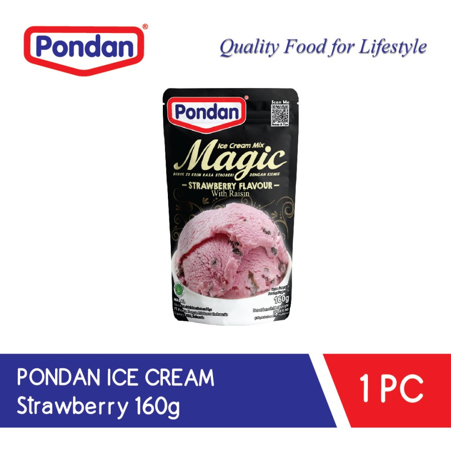 Es Krim Instan Pondan Ice Cream Magic rasa Stroberi/Durian/Vanilla/Cokelat/Neapolitan