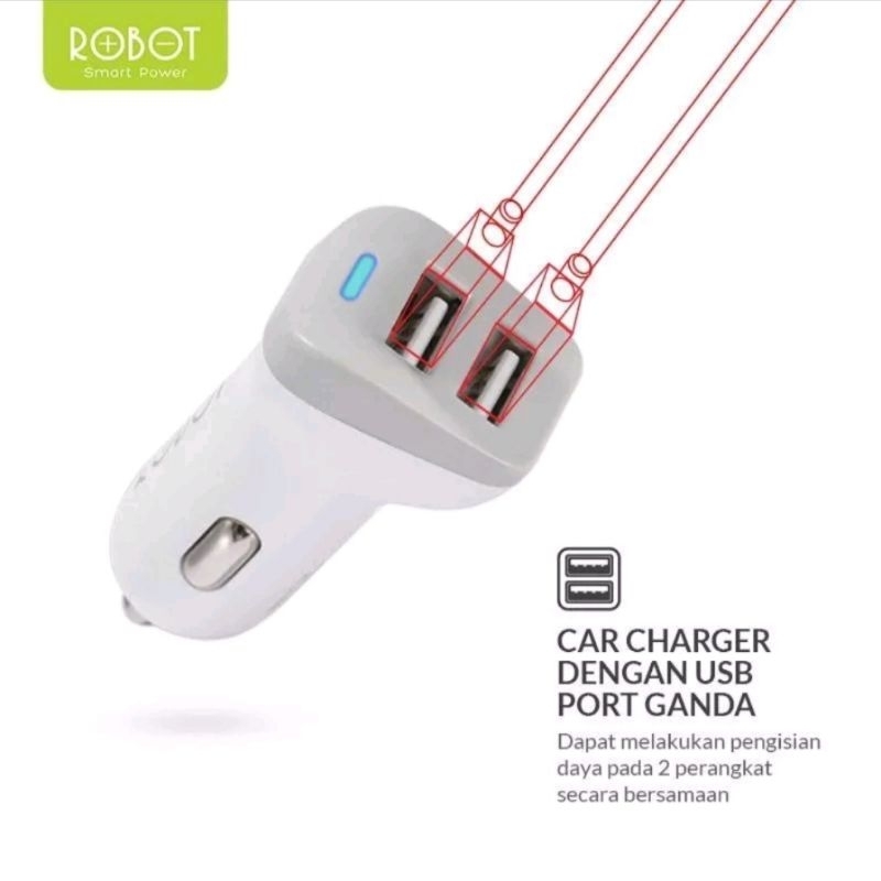 CAR CHARGER MOBIL ROBOT SAVER ROBOT FAST CHARGING RT-C06 CHARGER MOBIL ORI 100%