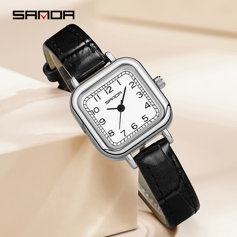 SANDA 1120 Jam Tangan Wanita Analog Retro Style Tali Kulit Quartz WATCHKITE WKOS