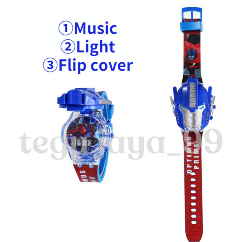 JAM TANGAN FASHION ANAK LAKI LAKI LAMPU DAN MELODY KARAKTER ULTRAMAN ZERO TE1055