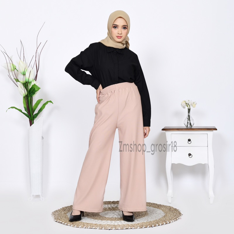 Daily Kulot Knit Highwaist Premium | Celana Kulot Knit Hornet Panjang Jumbo | Kulot Wanita | Celana Knit Terbaru | Celana Kulot Wanita Bahan Knit Muat bb 40-90kg