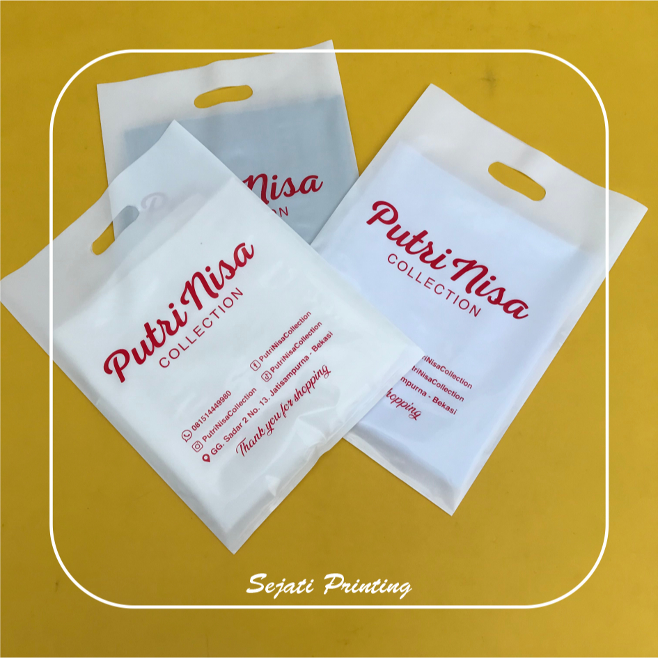 

Sablon Plastik Murah 30 x 40cm & 35 x 50cm, FREE DESAIN - SEJATIPRINTING - PE PLONG KOTAK PREMIUM