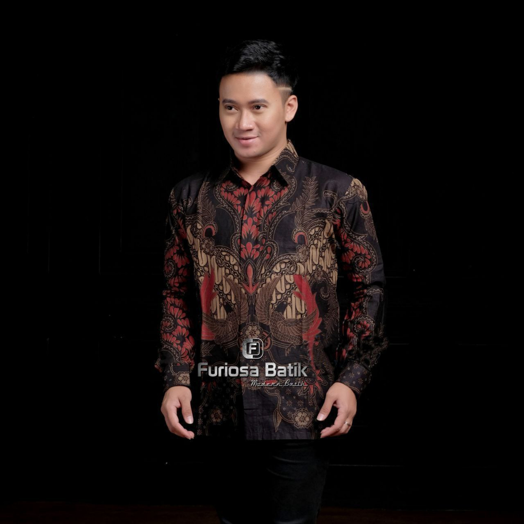 Agrapana Pulau Sage Baju Batik Pria Lengan Panjang Batik Premium Kemeja Batik Pria Lengan Panjang Modern Rajata