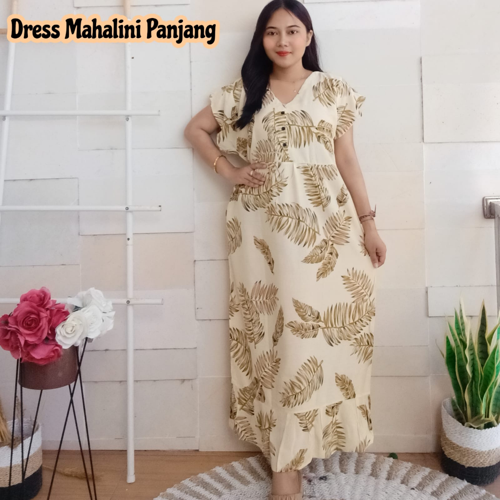 Dress mahalini panjang motif NEW ARRIVAL