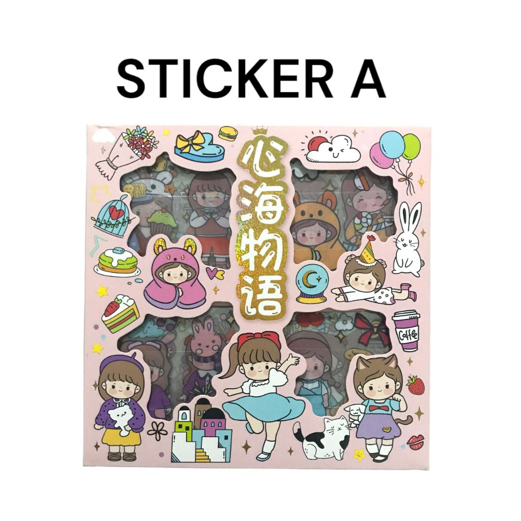 TASBLUE Stiker Lucu Stiker Kartun Korea Stiker Dekoratif Tahan Air Stiker Stiker Alat Tulis N17 Stiker Siswa Untuk Anak-Anak Sekolah