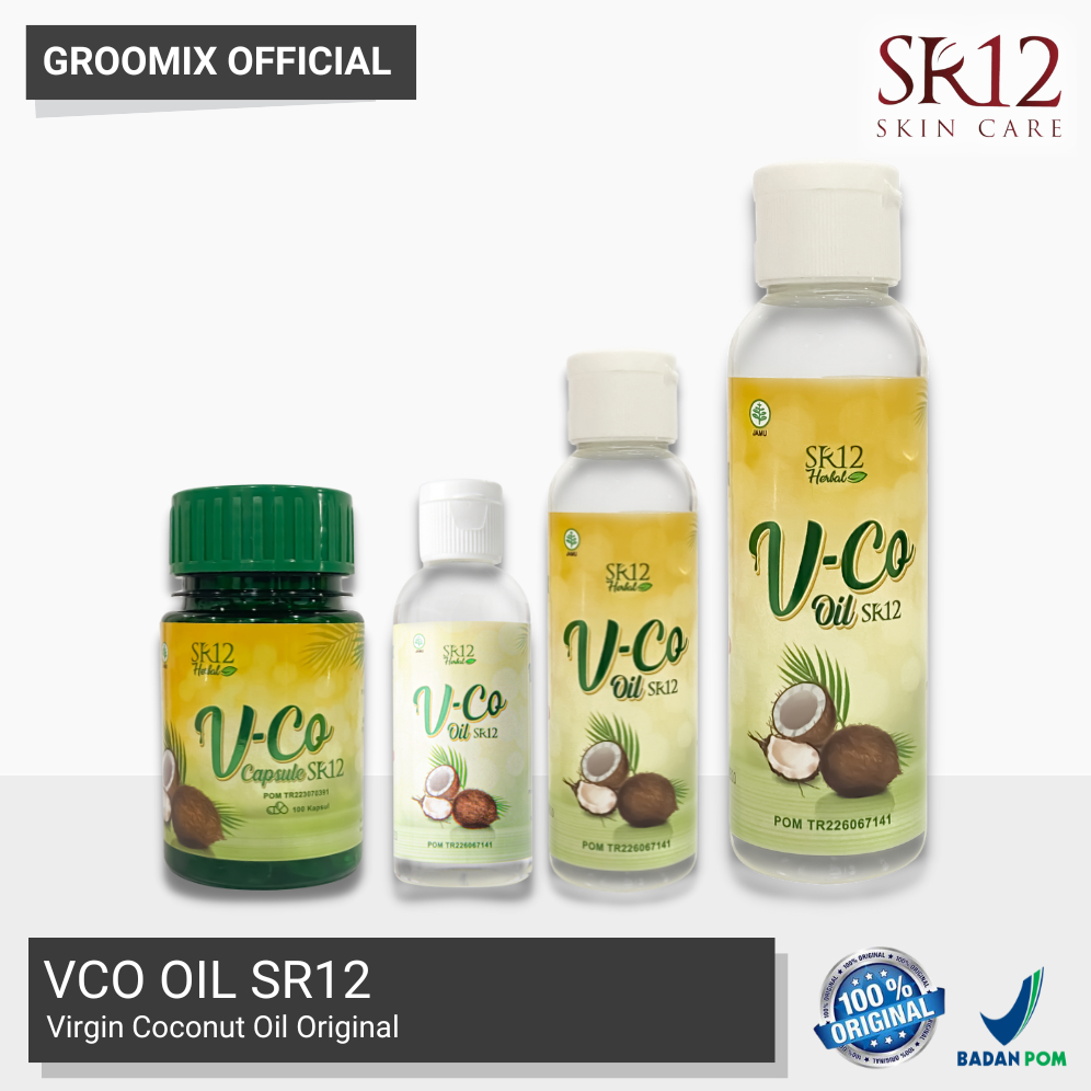 Suplemen Kesehatan VCO Virgin Coconut Oil SR12  Minyak Kelapa Untuk Rambut Pelembab Kulit Kering Herbal Aman BPOM S98