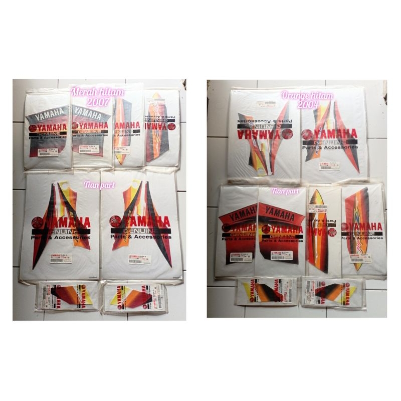 Striping sayap set Jupiter Z 2004 Hitam merah & hitam orange Original Yamaha