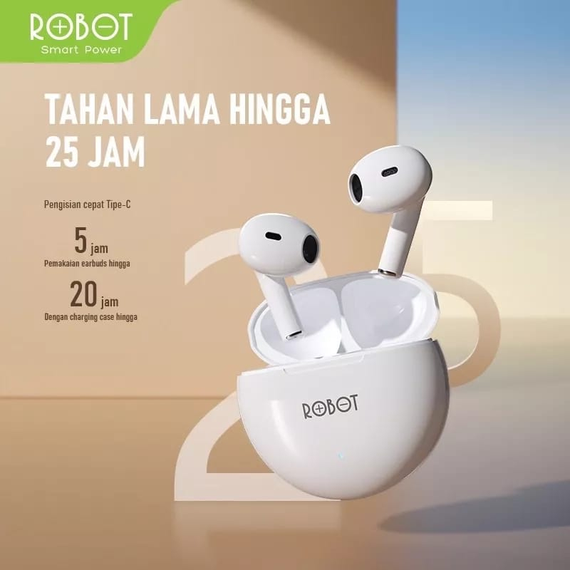 Robot TWS Flybuds T10 Headset Wireless Bluetooth 5.3 True Earbuds Earphone Garansi Original