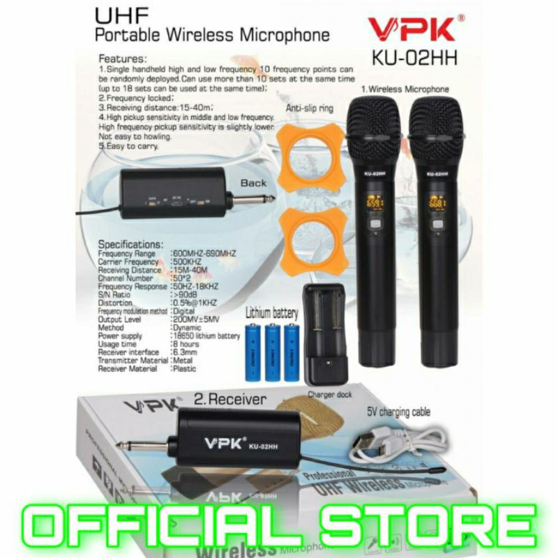 mic wireless original vpk ku 02hh microphone mic karaoke handled