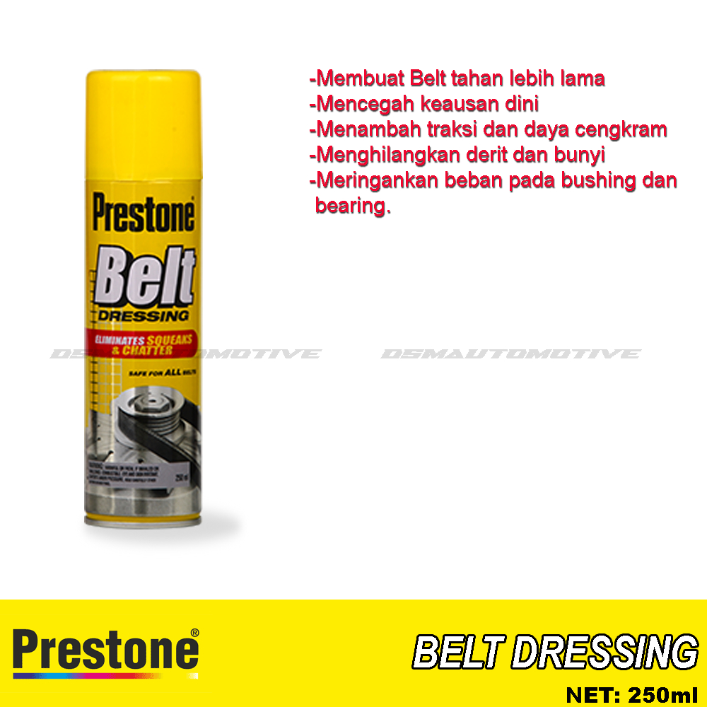 Prestone Belt Dressing 250ml / Pelumas Hilangkan Bunyi Derit Fan Belt Mobil Motor