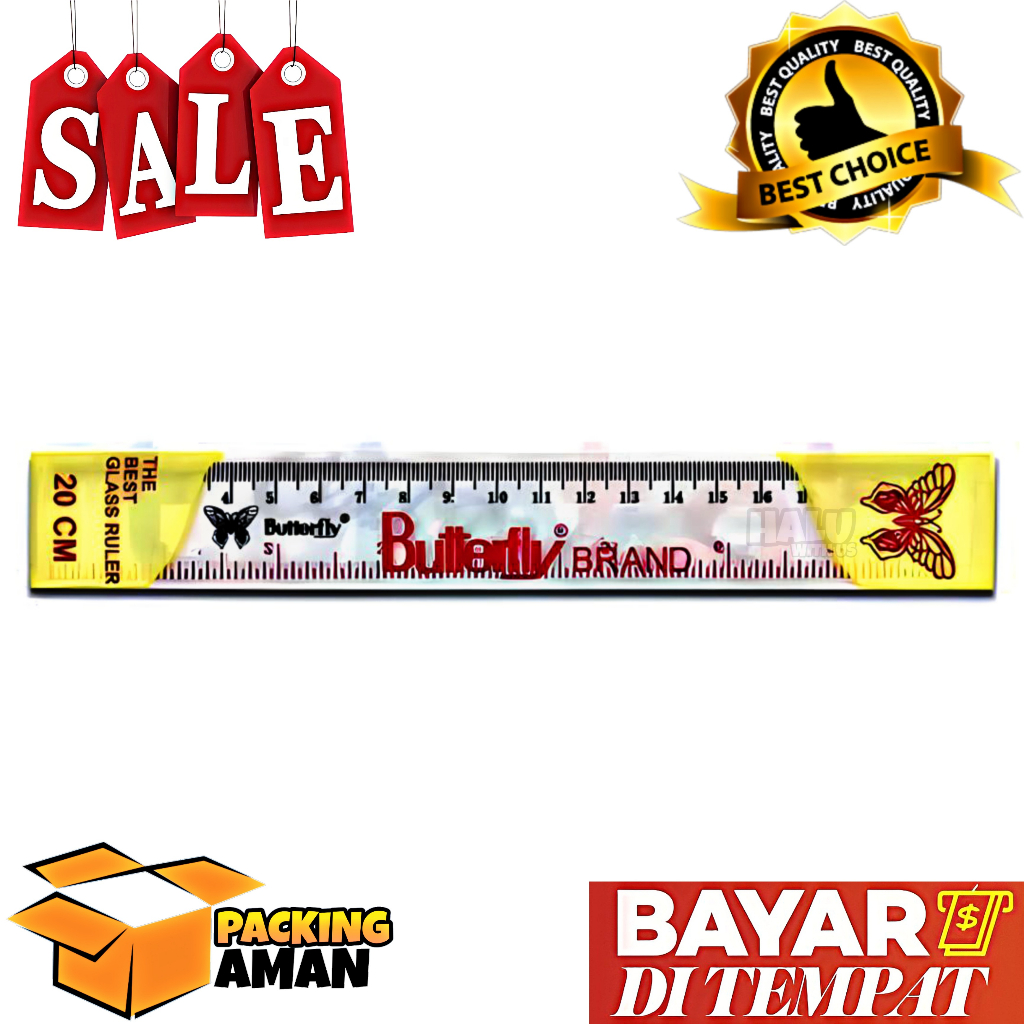 

(BISA COD) PROMO 1 Pcs Butterfly Penggaris 20 CM / Penggaris Plastik