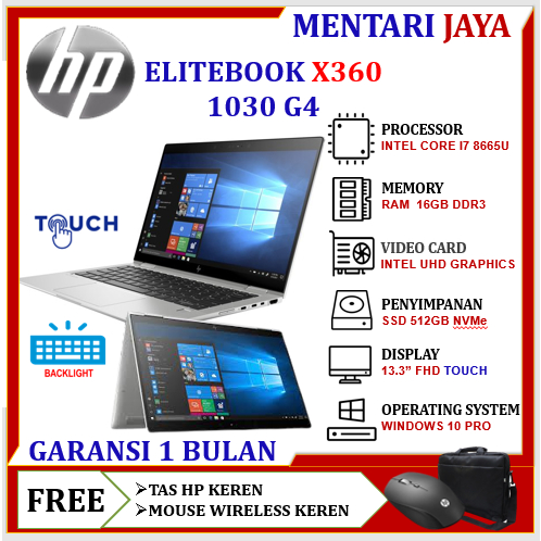 HP ELITEBOOK X360 1030 G4 INTEL I7 8665U 16GB 512GB SSD 13.3 FHD TOUCH WINDOWS 10 PRO