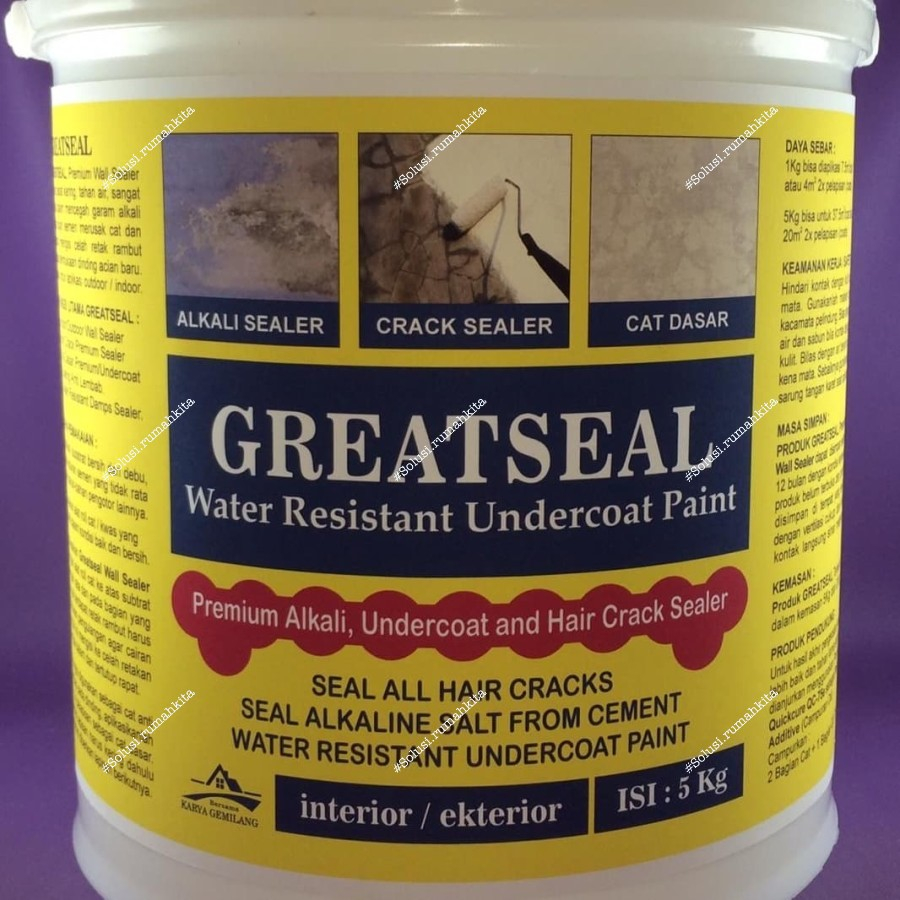CAT DASAR TEMBOK, UNDERCOAT, SEALER TEMBOK, HAIR CRACK SEALER, SEALER RETAK RAMBUT, 5Kg