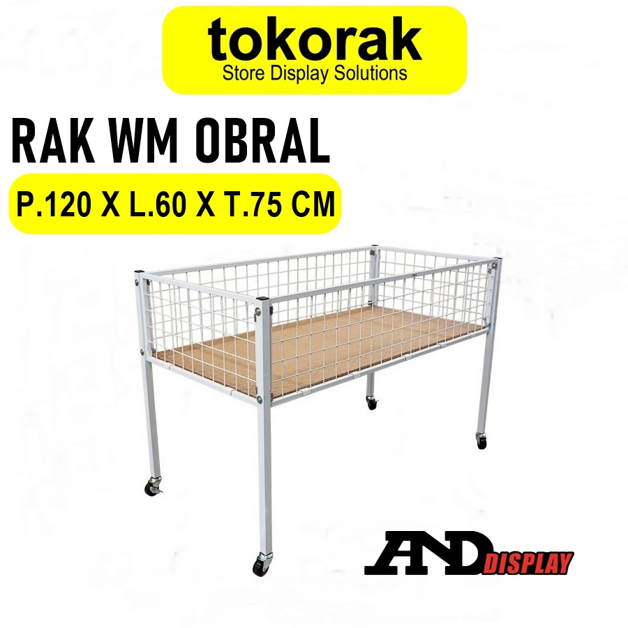 RAK OBRAL WIREMESH 60X120CM BOX WAGON KERANJANG SERBAGUNA MURAH