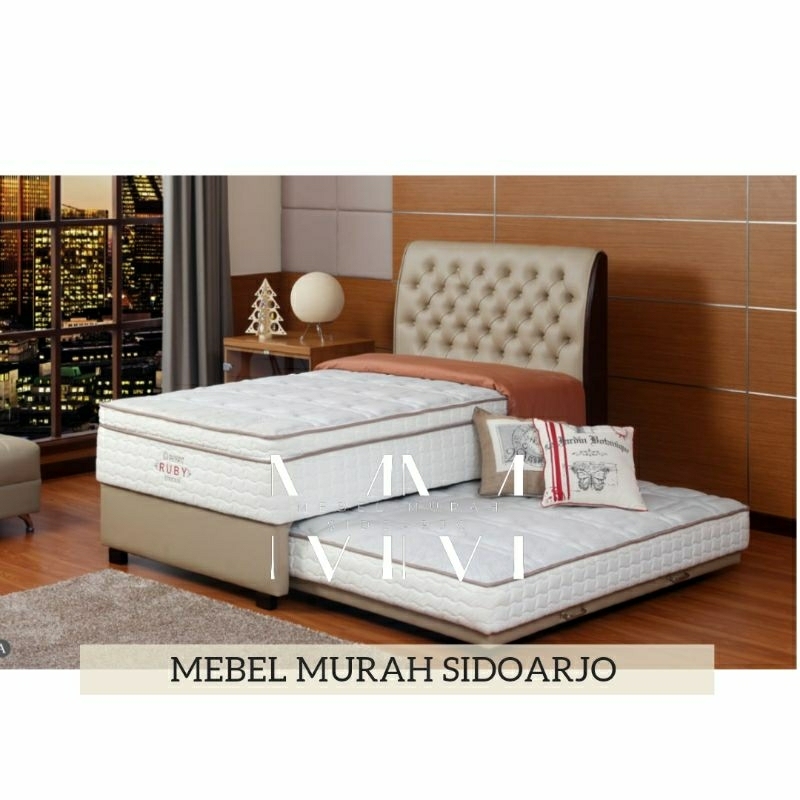Set 2in1 Guhdo Ruby Dream Plushtop Latex Headboard Virginian Medalion Single Size Queen King Size 90