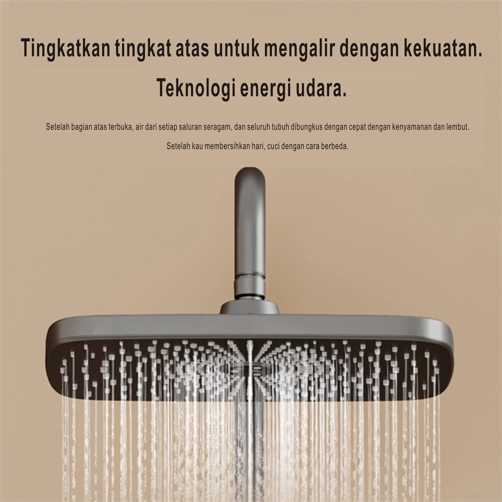 ⚡Garansi 3 Tahun⚡KERROGEE Shower Tiang Set Panas-Dingin/4 Dalam 1 LCD Display Piano Keys Shower Kamar Mandi  Set Dengan Faucet / Set pancuran tembaga lengkap