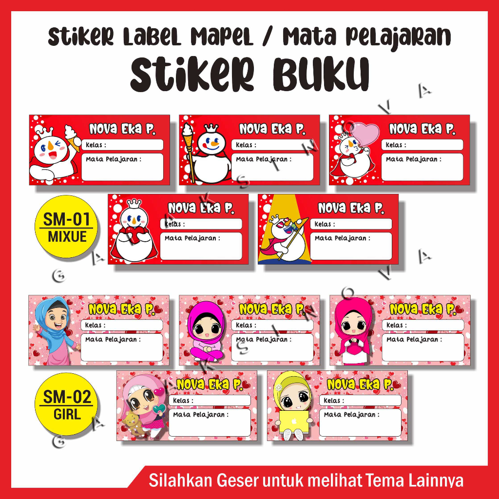 

Isi 20 Stiker Mapel - Label Buku Pelajaran Sekolah - Stiker Mata Selajaran - Stiker Buku