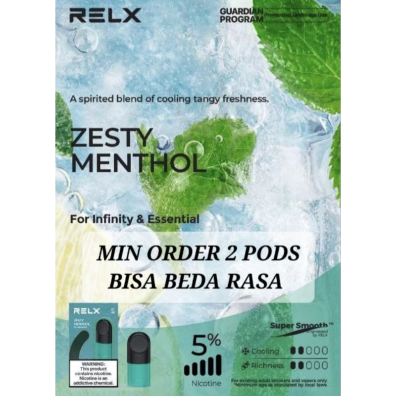 relx infinity essential pod 1 pack Zesty Menthol