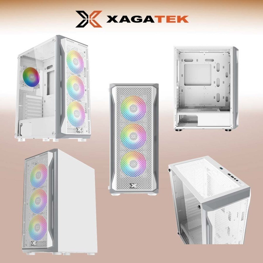 Casing Komputer Xagatek Gaming X Middle Tower include 4fan RGB / PC Case Gaming X